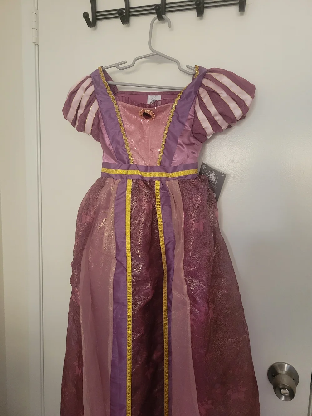 NWT Disney Aurora Purple & Pink Princess Costume Dress with Gold Trim - Size 7/8